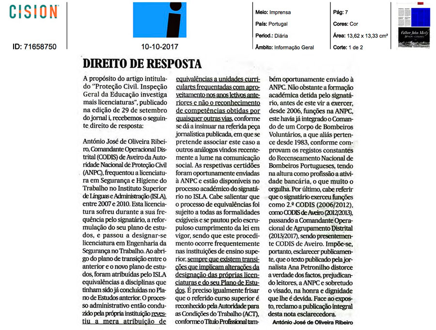 Direito de Resposta Antonio Ribeiro